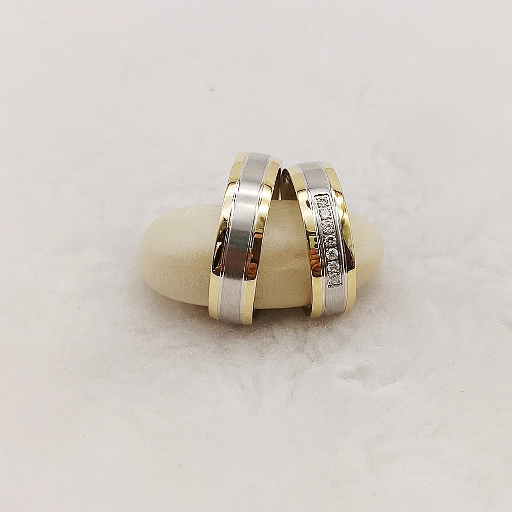 Eternal CZ Diamond Statement Wedding Bands Love Unbroken Circle Couple Rings Titanium for Perfect Anniversary Gift Wife Husband