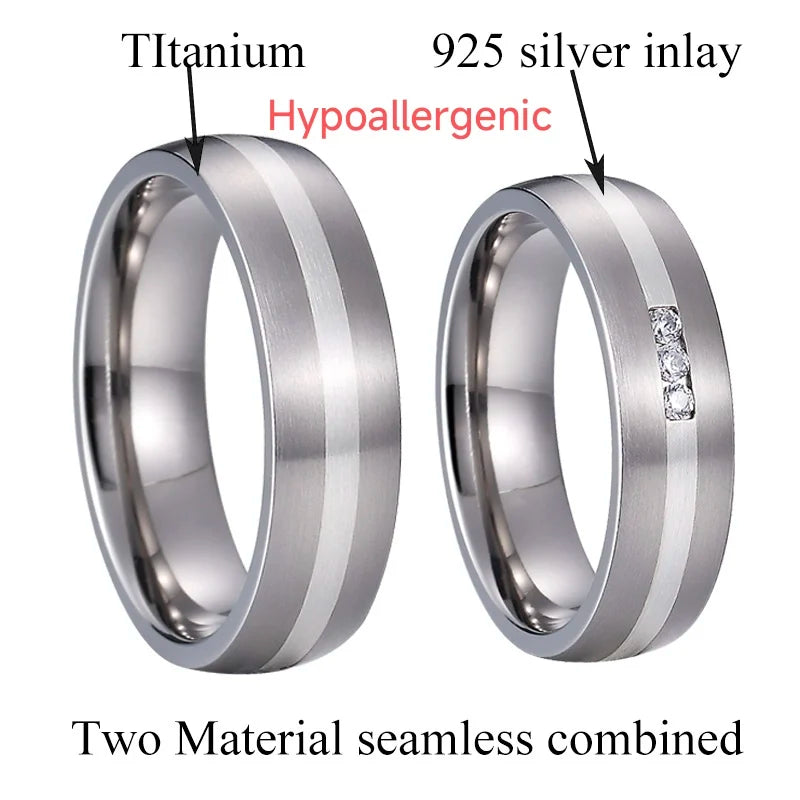 Eternal CZ Diamond Statement Wedding Bands Love Unbroken Circle Couple Rings Titanium for Perfect Anniversary Gift Wife Husband