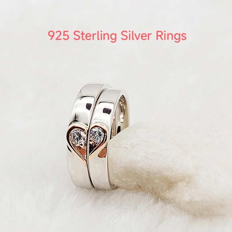 Eternal CZ Diamond Statement Wedding Bands Love Unbroken Circle Couple Rings Titanium for Perfect Anniversary Gift Wife Husband