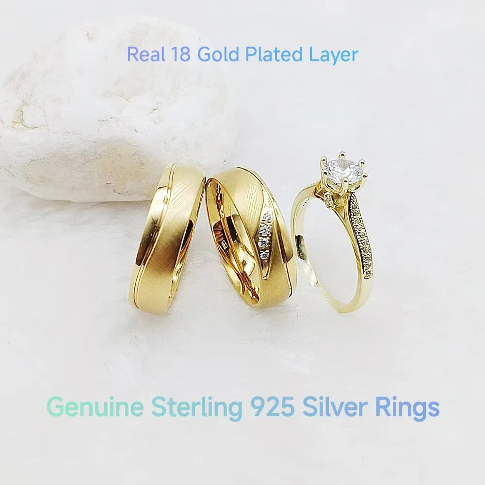 Eternal CZ Diamond Statement Wedding Bands Love Unbroken Circle Couple Rings Titanium for Perfect Anniversary Gift Wife Husband