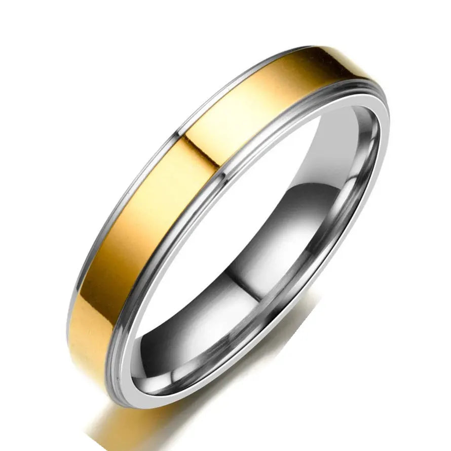 Couple Ring Gold-Color Titanium Wedding Bands Jewelry for Women Man Personalized Ring Customize Ring Engraved Ring