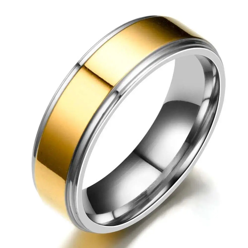 Couple Ring Gold-Color Titanium Wedding Bands Jewelry for Women Man Personalized Ring Customize Ring Engraved Ring