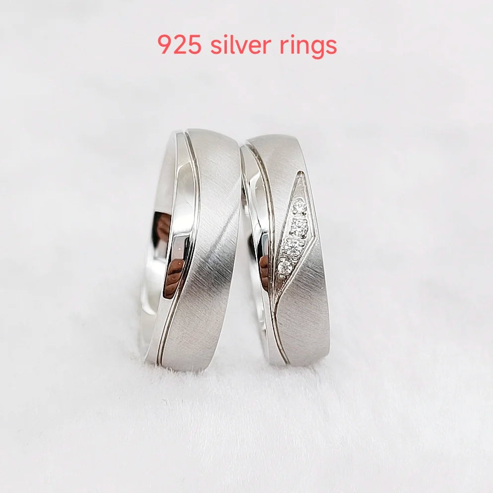 Eternal CZ Diamond Statement Wedding Bands Love Unbroken Circle Couple Rings Titanium for Perfect Anniversary Gift Wife Husband