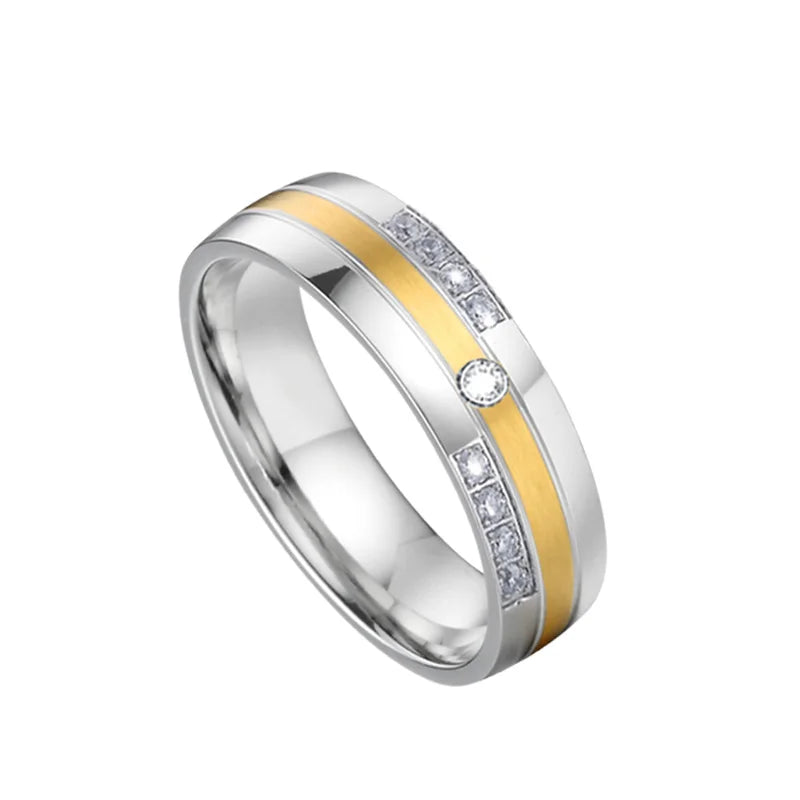 Factory OEM/ODM Custom love Alliance Wedding Rings Set for Couples Men's and Women's Stainless Steel Ring Marriage Anniversary