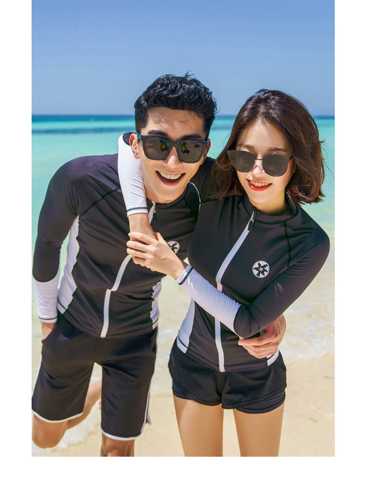 Womens Men Long Sleeve Rash Guard Swimsuit Sun Protection Sport Wetsuit 2-3 Pieces Swimsuit Set Water Sports Beachwear Tracksuit