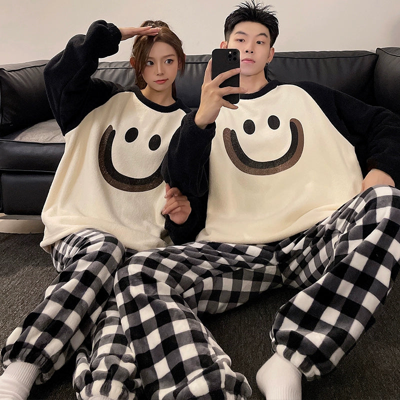 South Korea Bear Women's Thickened Flannel Couple Pajamas