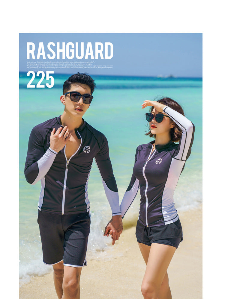 Womens Men Long Sleeve Rash Guard Swimsuit Sun Protection Sport Wetsuit 2-3 Pieces Swimsuit Set Water Sports Beachwear Tracksuit