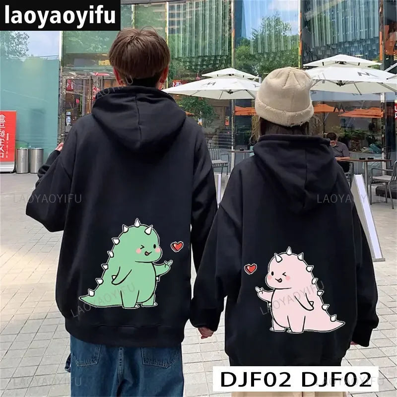 Cute Cartoon Dinosaur Pullover Couple Spring Hooded Women Men Fashion All-Match Hoodie Clothing Female Personality Streetwear