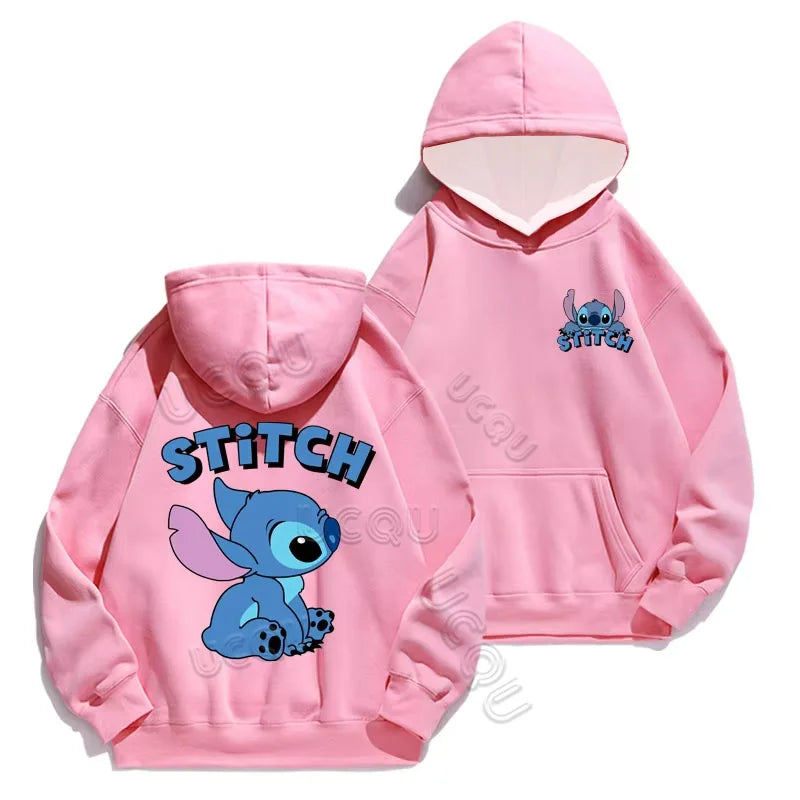 Miniso Funny Anime Autum Winter Men Women Hoodie Girl Boy Lilo and Stitch Sweatshirt Manga 3D Oversize Unisex Pullover Hoodies