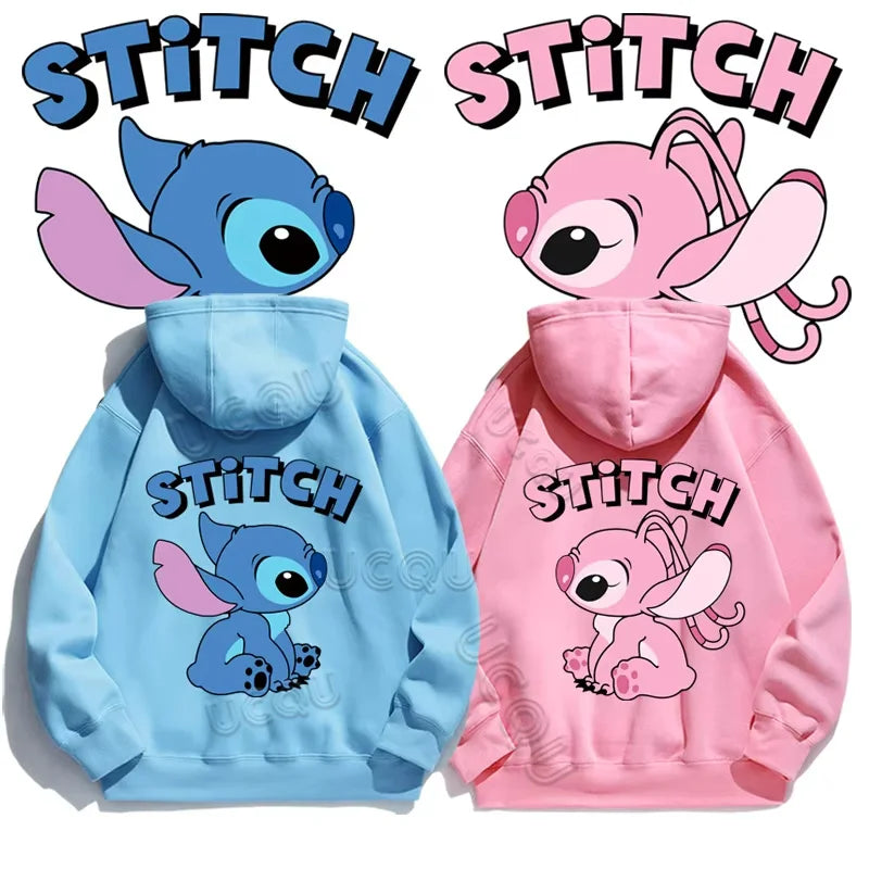 Miniso Funny Anime Autum Winter Men Women Hoodie Girl Boy Lilo and Stitch Sweatshirt Manga 3D Oversize Unisex Pullover Hoodies