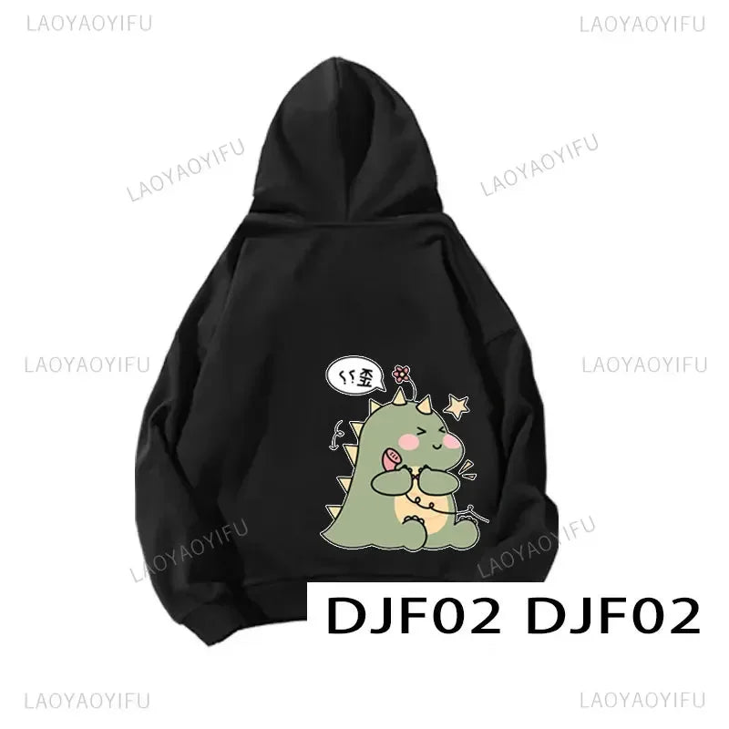 Cute Cartoon Dinosaur Pullover Couple Spring Hooded Women Men Fashion All-Match Hoodie Clothing Female Personality Streetwear