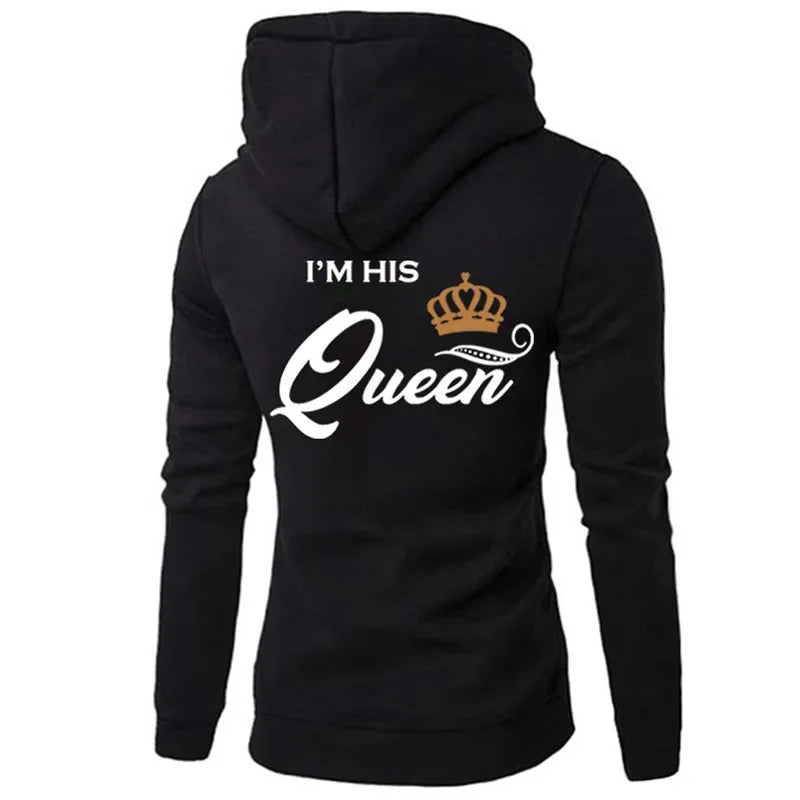 2023wish Quick Sell Couple Sweatshirt Hooded Printing King Queen Casual Style
