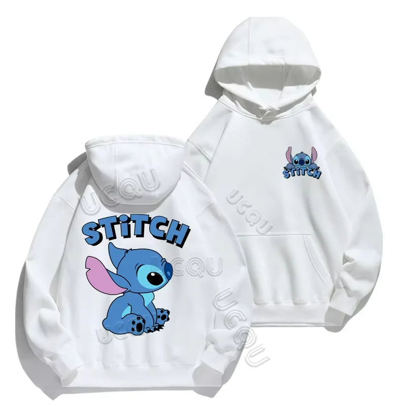Miniso Funny Anime Autum Winter Men Women Hoodie Girl Boy Lilo and Stitch Sweatshirt Manga 3D Oversize Unisex Pullover Hoodies