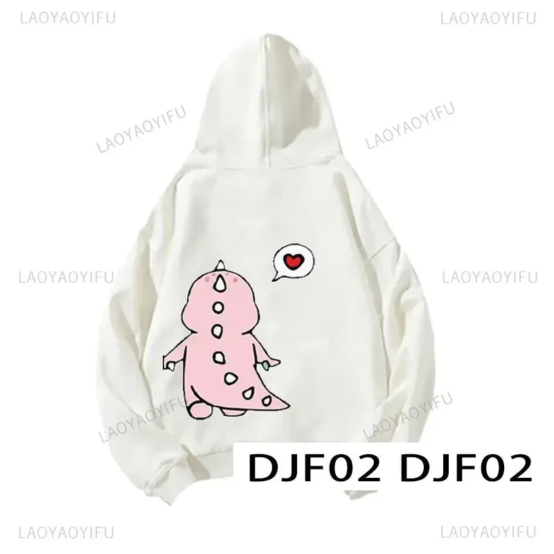Cute Cartoon Dinosaur Pullover Couple Spring Hooded Women Men Fashion All-Match Hoodie Clothing Female Personality Streetwear