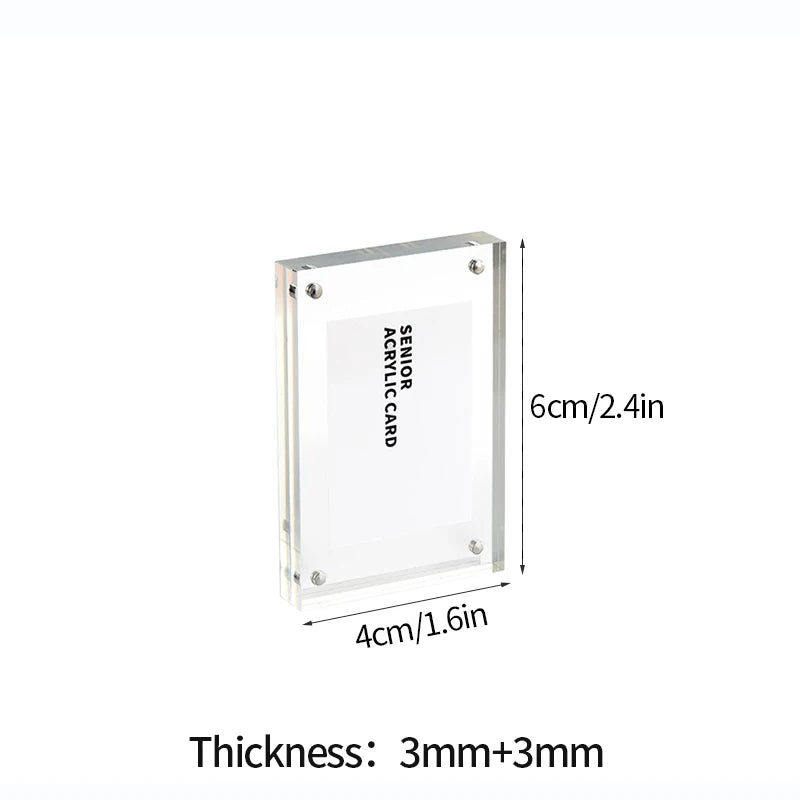 Acrylic Magnetic Frame Double Sided Clear Magnetic Photo Frames Mini Picture Display Stand Kpop Photocard Holder Home Decor
