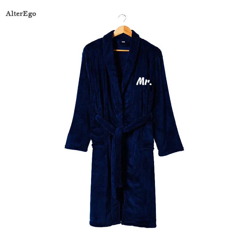 Custom Plush Bathrobe Personalized Terry Robe Bride Groom Customized Mens Bathrobes Valentines Gifts Robes for Couple Bath Robes