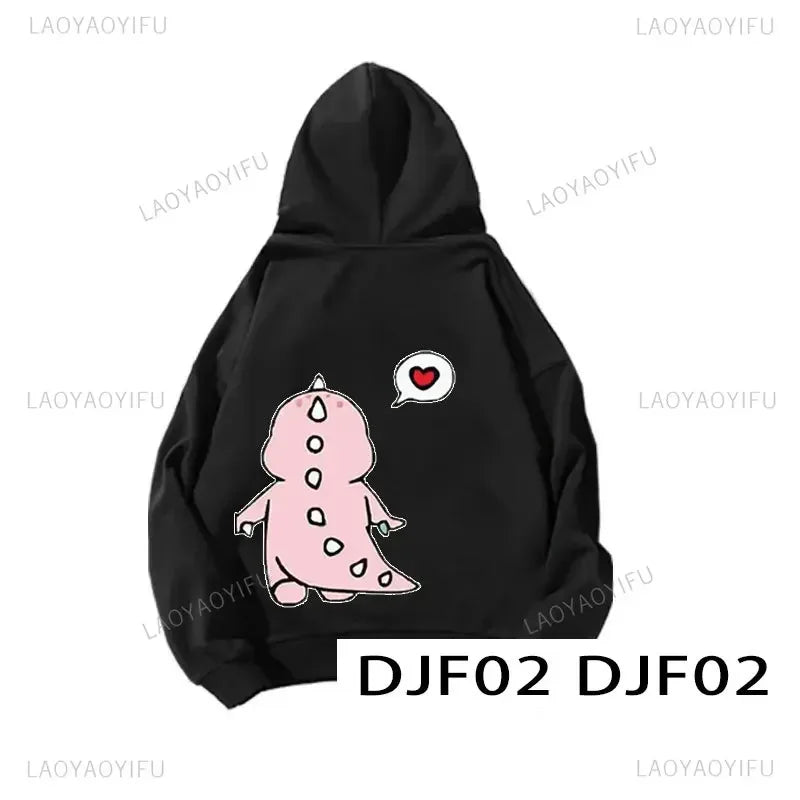 Cute Cartoon Dinosaur Pullover Couple Spring Hooded Women Men Fashion All-Match Hoodie Clothing Female Personality Streetwear
