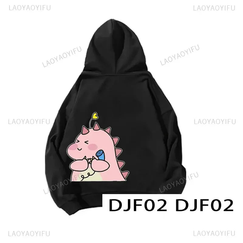 Cute Cartoon Dinosaur Pullover Couple Spring Hooded Women Men Fashion All-Match Hoodie Clothing Female Personality Streetwear