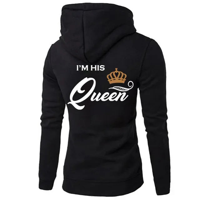 2023wish Quick Sell Couple Sweatshirt Hooded Printing King Queen Casual Style