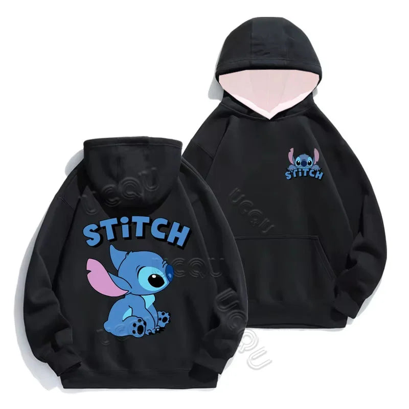 Miniso Funny Anime Autum Winter Men Women Hoodie Girl Boy Lilo and Stitch Sweatshirt Manga 3D Oversize Unisex Pullover Hoodies