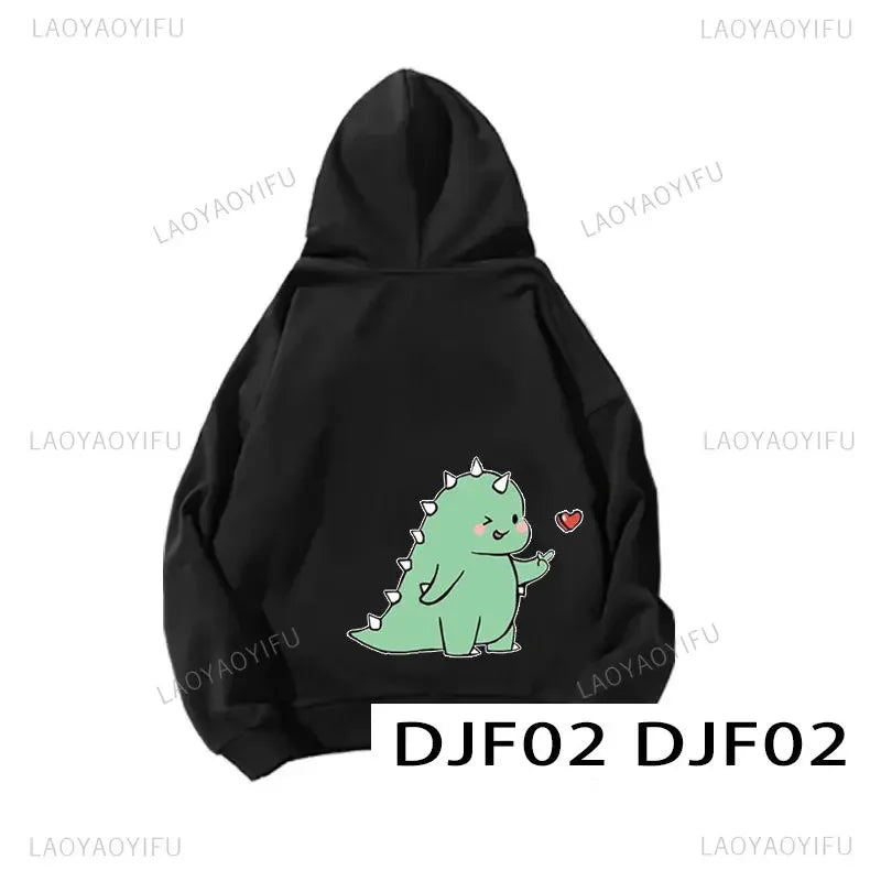 Cute Cartoon Dinosaur Pullover Couple Spring Hooded Women Men Fashion All-Match Hoodie Clothing Female Personality Streetwear