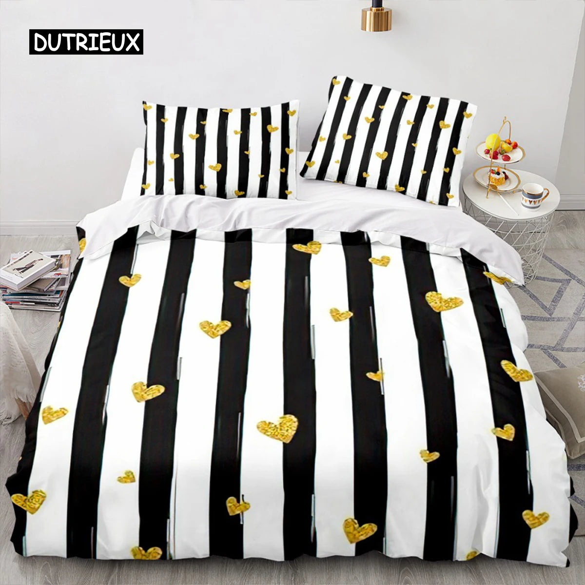 Red Love Heart Duvet Cover Luxury Romantic Theme Bedding Set For Couple Valentine's Day Gifts For Girlfriend Bedroom Decoration