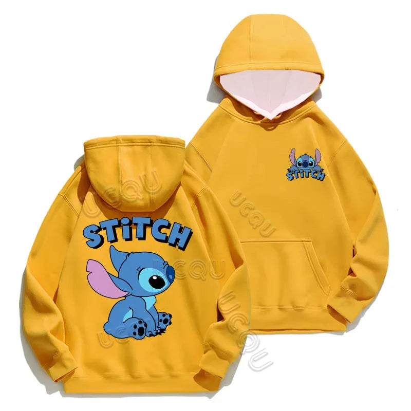 Miniso Funny Anime Autum Winter Men Women Hoodie Girl Boy Lilo and Stitch Sweatshirt Manga 3D Oversize Unisex Pullover Hoodies