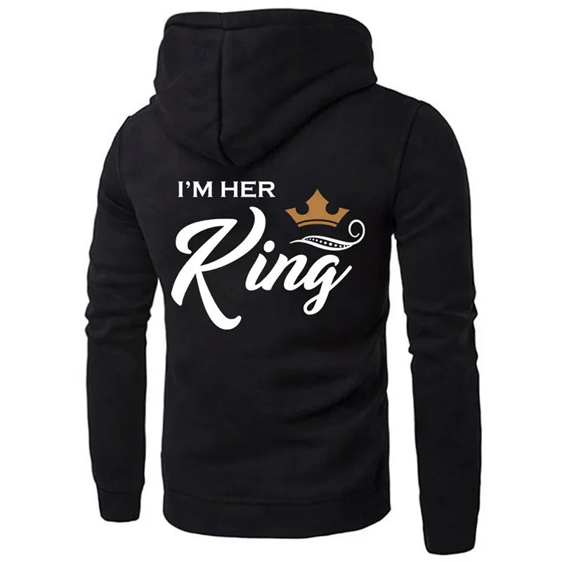 2023wish Quick Sell Couple Sweatshirt Hooded Printing King Queen Casual Style
