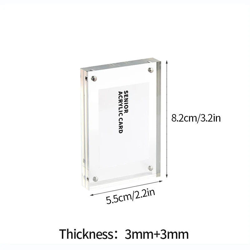 Acrylic Magnetic Frame Double Sided Clear Magnetic Photo Frames Mini Picture Display Stand Kpop Photocard Holder Home Decor