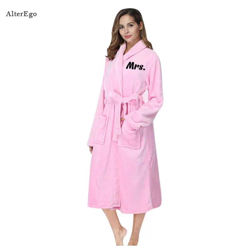 Custom Plush Bathrobe Personalized Terry Robe Bride Groom Customized Mens Bathrobes Valentines Gifts Robes for Couple Bath Robes