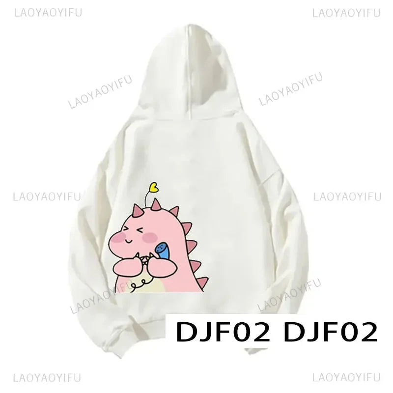 Cute Cartoon Dinosaur Pullover Couple Spring Hooded Women Men Fashion All-Match Hoodie Clothing Female Personality Streetwear