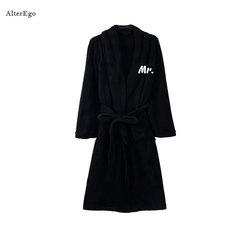 Custom Plush Bathrobe Personalized Terry Robe Bride Groom Customized Mens Bathrobes Valentines Gifts Robes for Couple Bath Robes