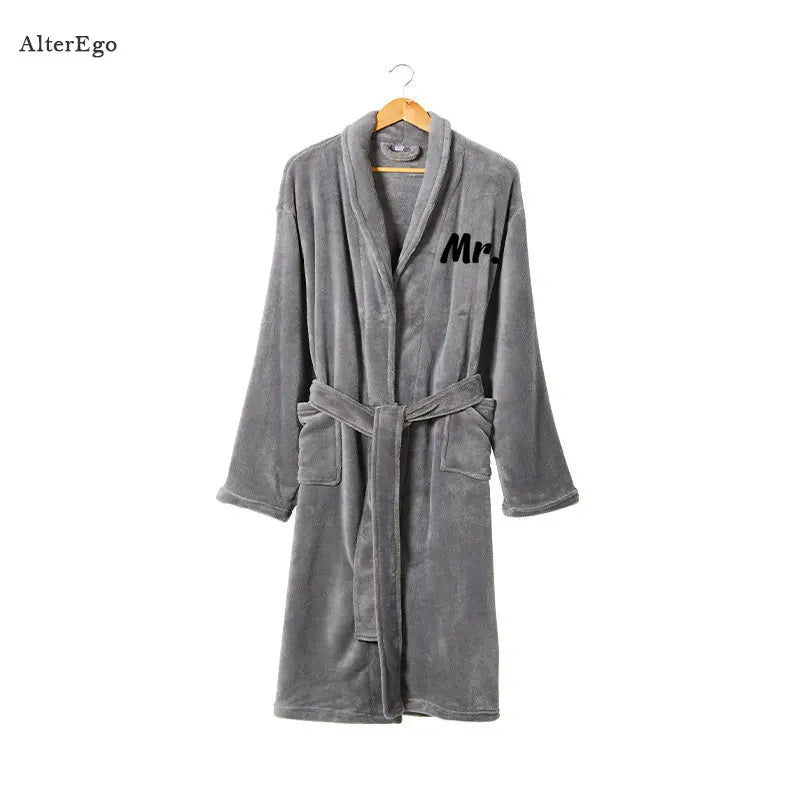 Custom Plush Bathrobe Personalized Terry Robe Bride Groom Customized Mens Bathrobes Valentines Gifts Robes for Couple Bath Robes