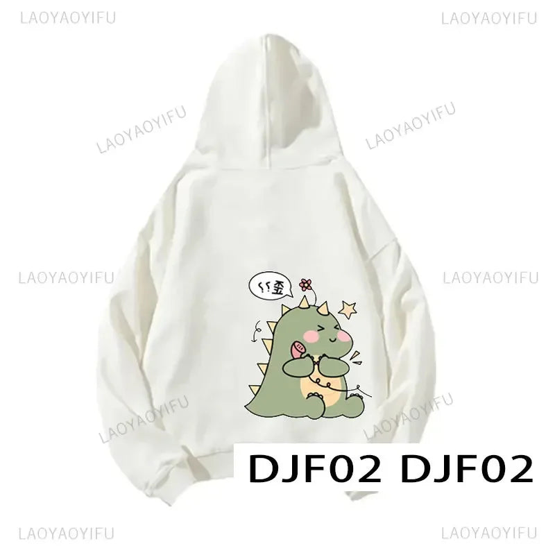 Cute Cartoon Dinosaur Pullover Couple Spring Hooded Women Men Fashion All-Match Hoodie Clothing Female Personality Streetwear
