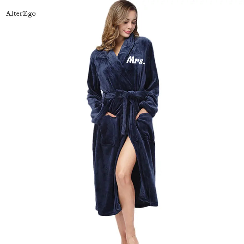 Custom Plush Bathrobe Personalized Terry Robe Bride Groom Customized Mens Bathrobes Valentines Gifts Robes for Couple Bath Robes