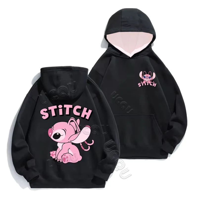 Miniso Funny Anime Autum Winter Men Women Hoodie Girl Boy Lilo and Stitch Sweatshirt Manga 3D Oversize Unisex Pullover Hoodies