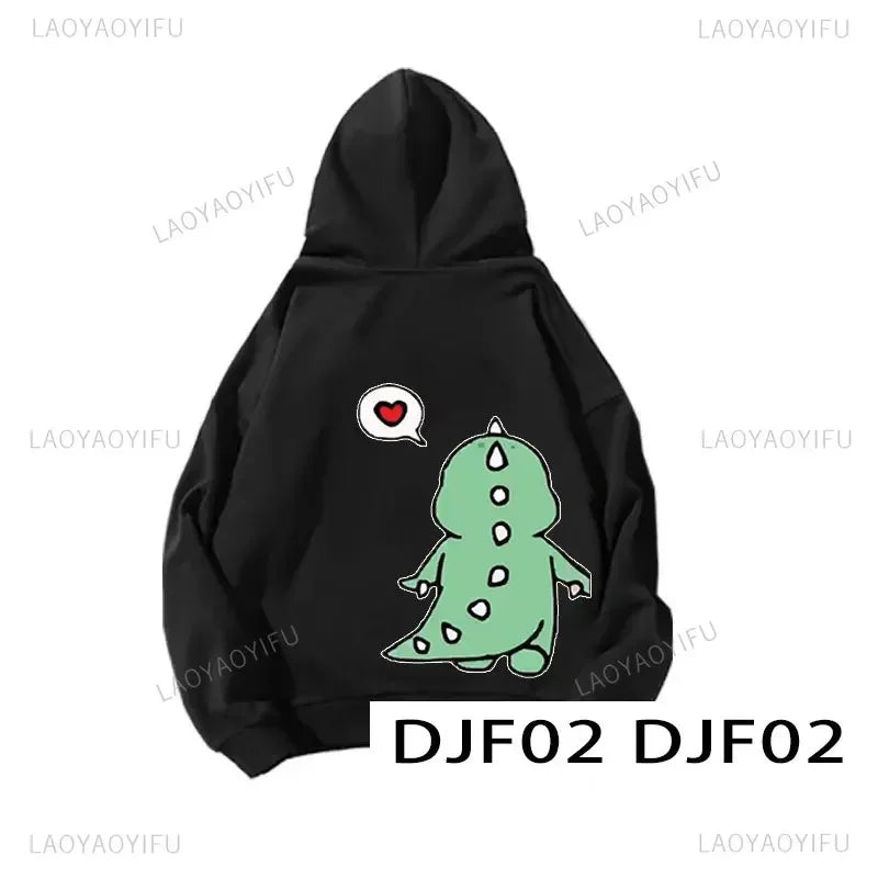 Cute Cartoon Dinosaur Pullover Couple Spring Hooded Women Men Fashion All-Match Hoodie Clothing Female Personality Streetwear