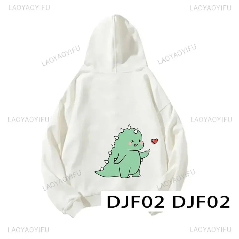 Cute Cartoon Dinosaur Pullover Couple Spring Hooded Women Men Fashion All-Match Hoodie Clothing Female Personality Streetwear