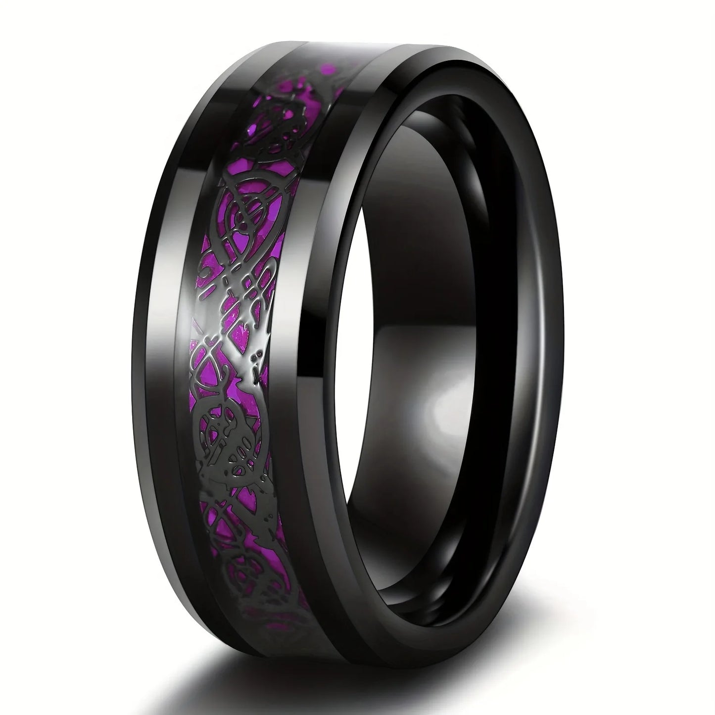 Sweet romantic love heart ring for women, men dragon pattern stainless steel couple jewelry wholesale