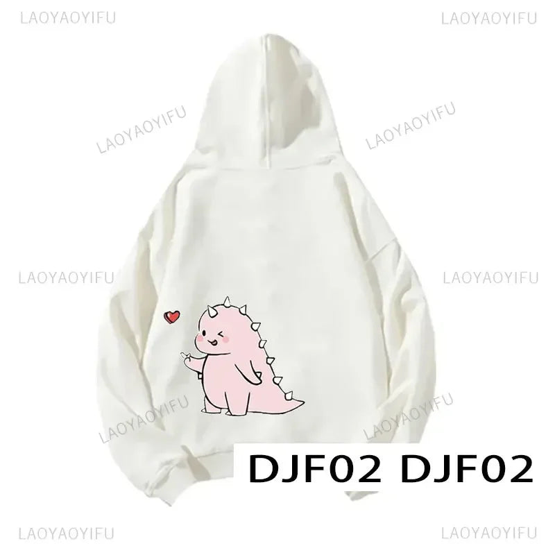 Cute Cartoon Dinosaur Pullover Couple Spring Hooded Women Men Fashion All-Match Hoodie Clothing Female Personality Streetwear
