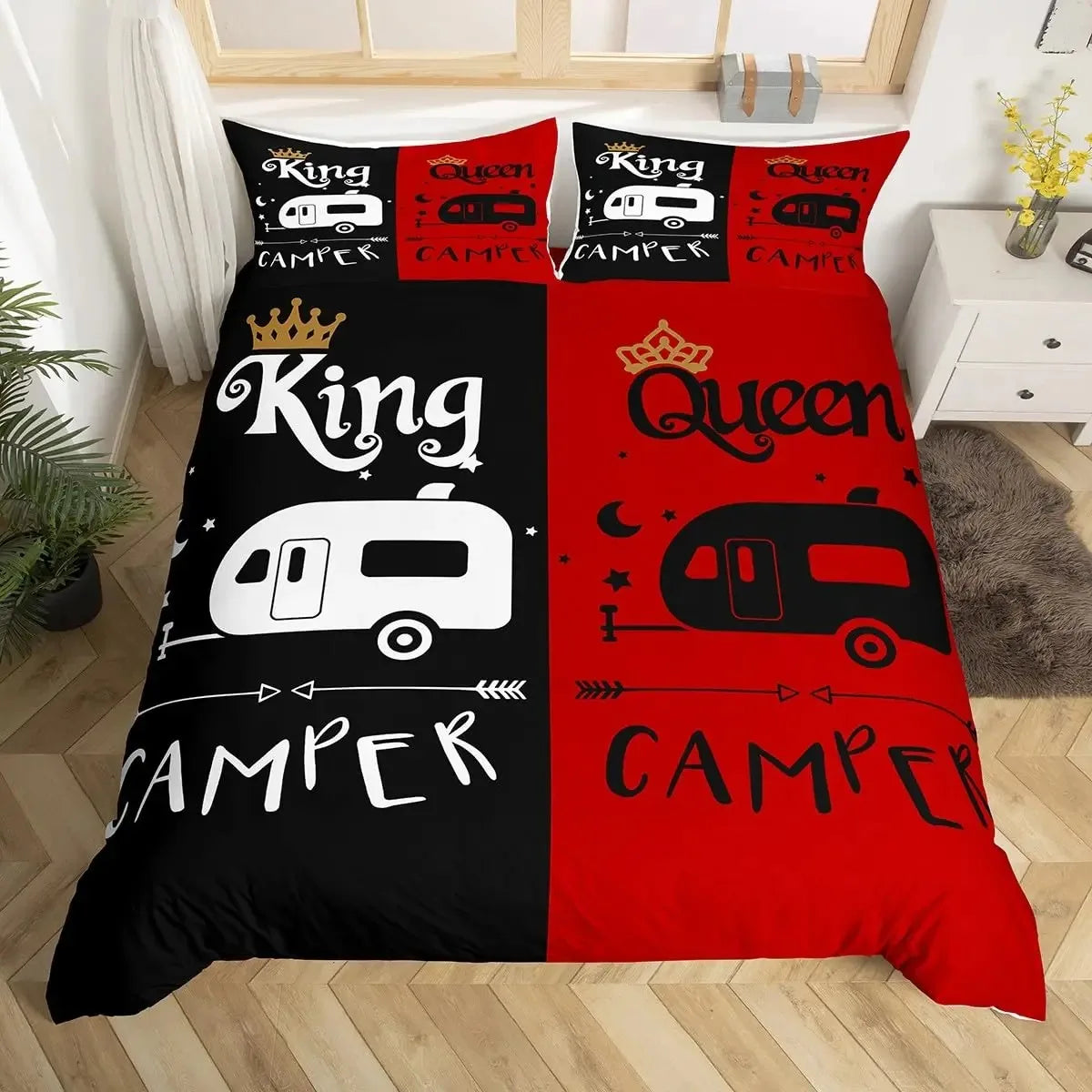 King and Queen Duvet Cover Set 2/3 Pcs Romantic Valentine's Day Bedding Set Microfiber Comforter Cover Wedding Anniversary Gifts