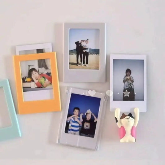 1PC 3-Inch Photo Frame Magnet Frame Polaroid Photo Mini Acrylic Magnetic Picture Frames Transparent Acrylic Card Display Stand