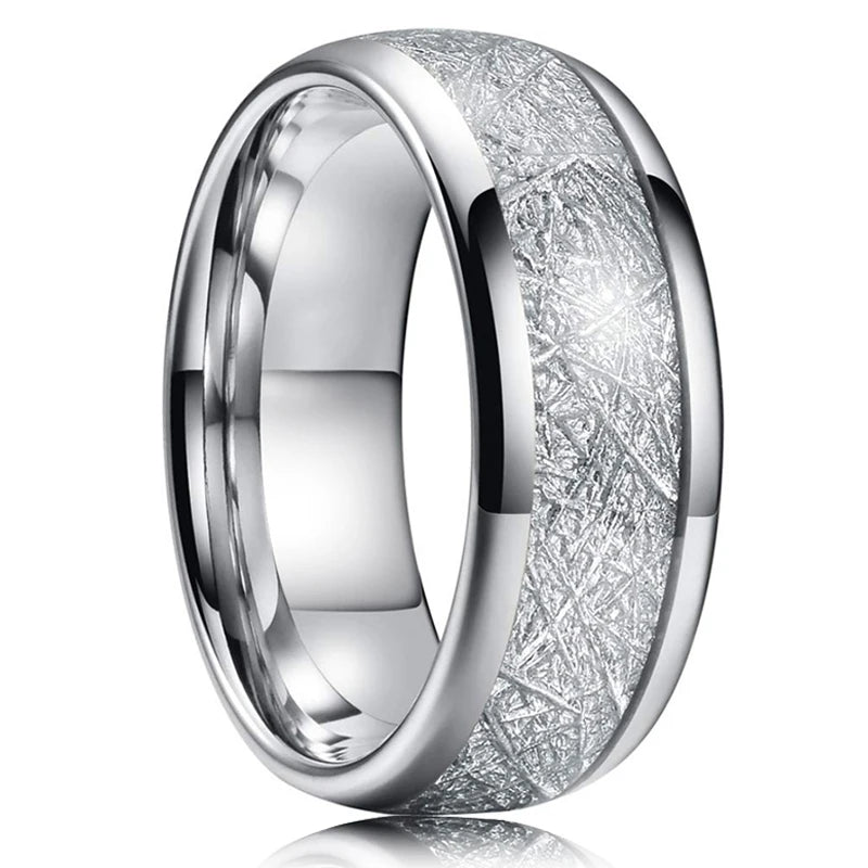 Fashion 8mm Black Tungsten Wedding Ring For Men Thin Blue Line Groove Black Brushed Ladder Edge Ring Men's Wedding Band Jewelry
