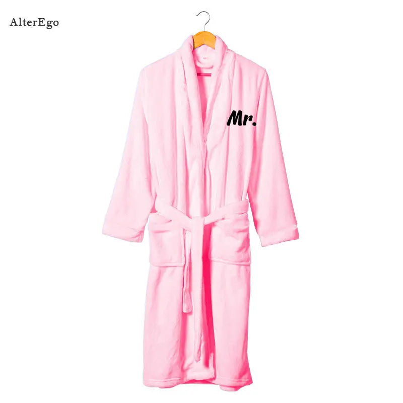 Custom Plush Bathrobe Personalized Terry Robe Bride Groom Customized Mens Bathrobes Valentines Gifts Robes for Couple Bath Robes