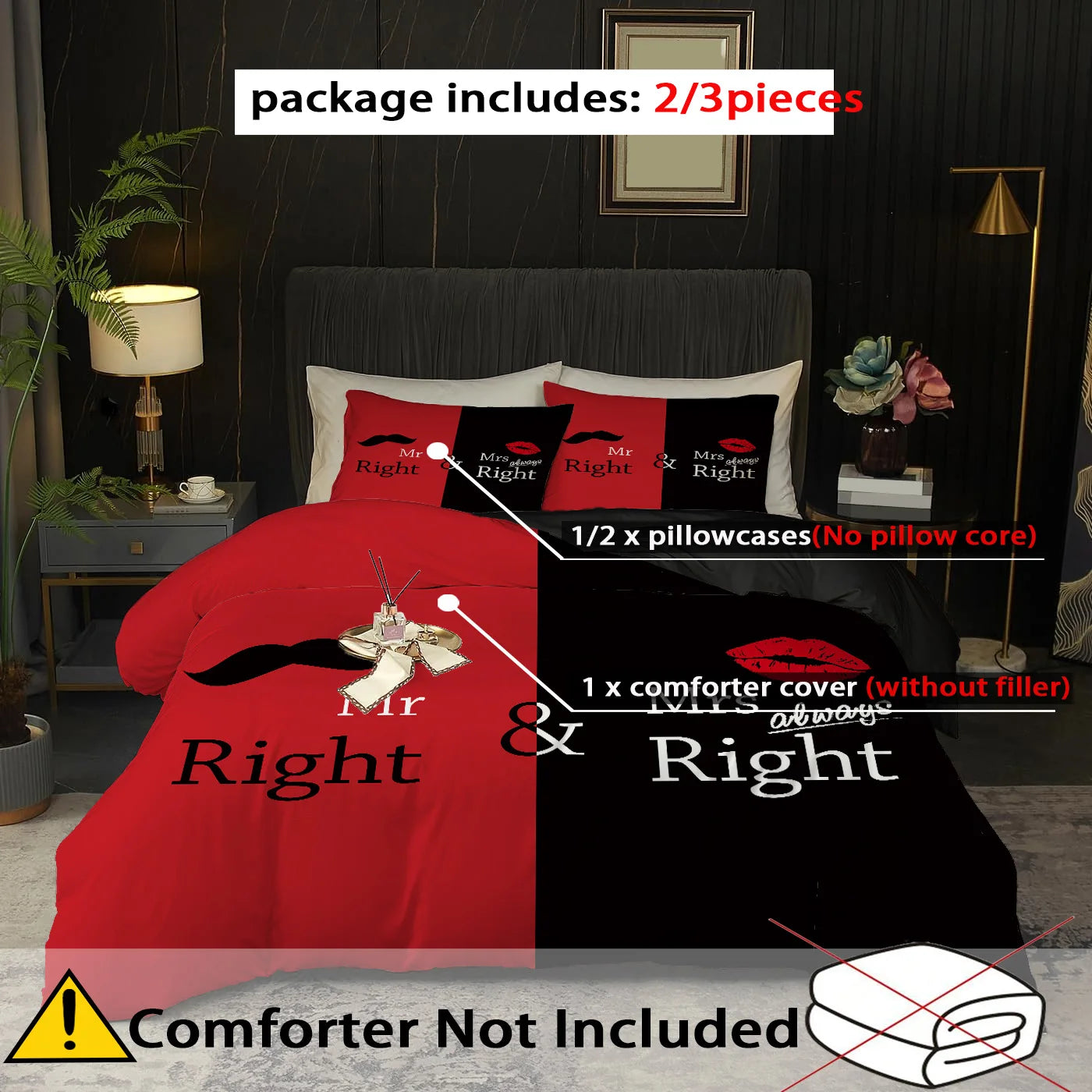 King Queen's Crown 3D Printed Quilt cover All season Soft Bedding Cover Pillowcase Luxury Home Textiles Duvet Cover sets