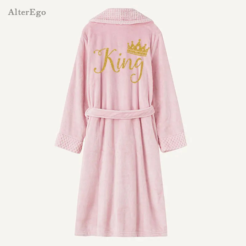 Custom Couple Bathrobe Personalized Wedding Bathrobe Flannel Anniversary King Queen Robes Honeymoon Mr Gift Bride And Groom Gift