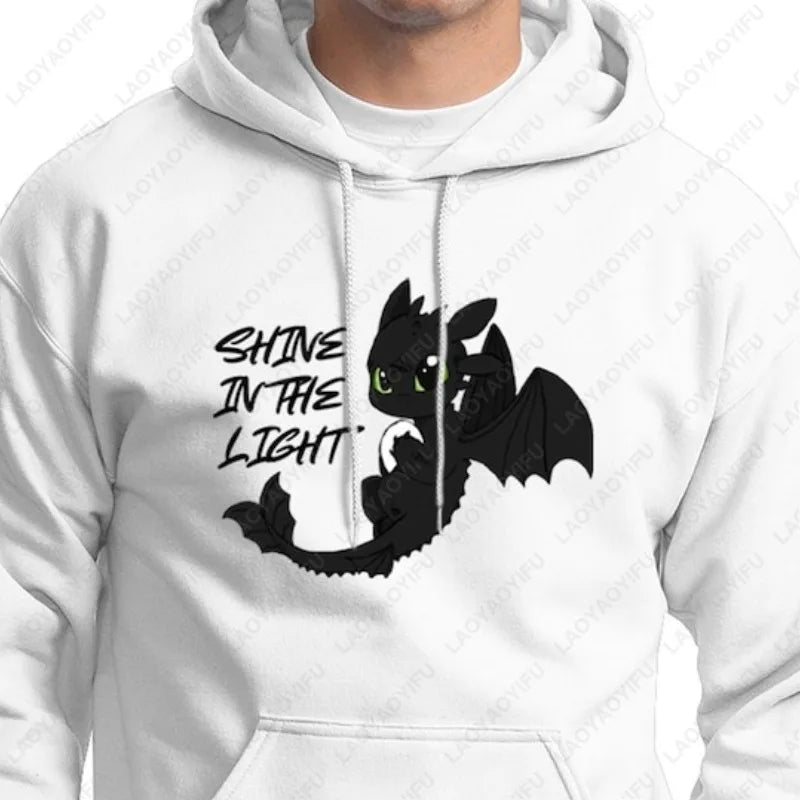 Toothless Dragon Couple Hoodies Glow in The Dark and Shine in The Light Matching Hoodies for Couples Unique Gift Idea Streetwear