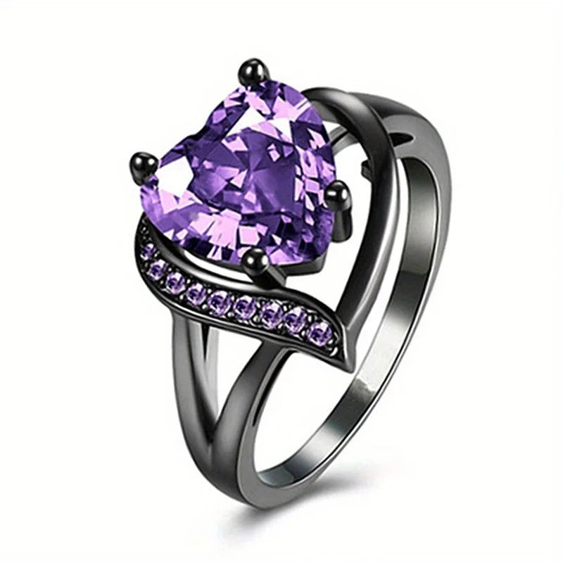 Sweet romantic love heart ring for women, men dragon pattern stainless steel couple jewelry wholesale