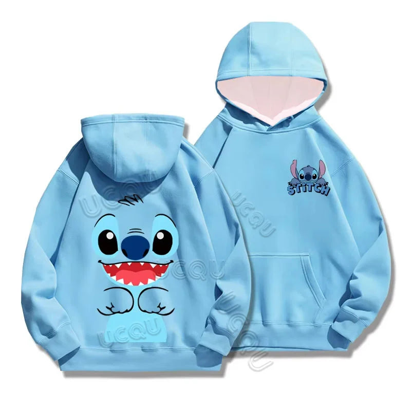 Miniso Funny Anime Autum Winter Men Women Hoodie Girl Boy Lilo and Stitch Sweatshirt Manga 3D Oversize Unisex Pullover Hoodies