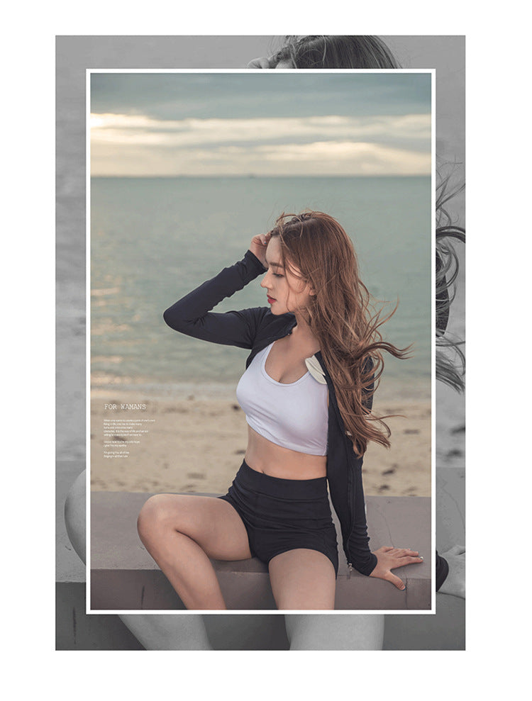Womens Men Long Sleeve Rash Guard Swimsuit Sun Protection Sport Wetsuit 2-3 Pieces Swimsuit Set Water Sports Beachwear Tracksuit